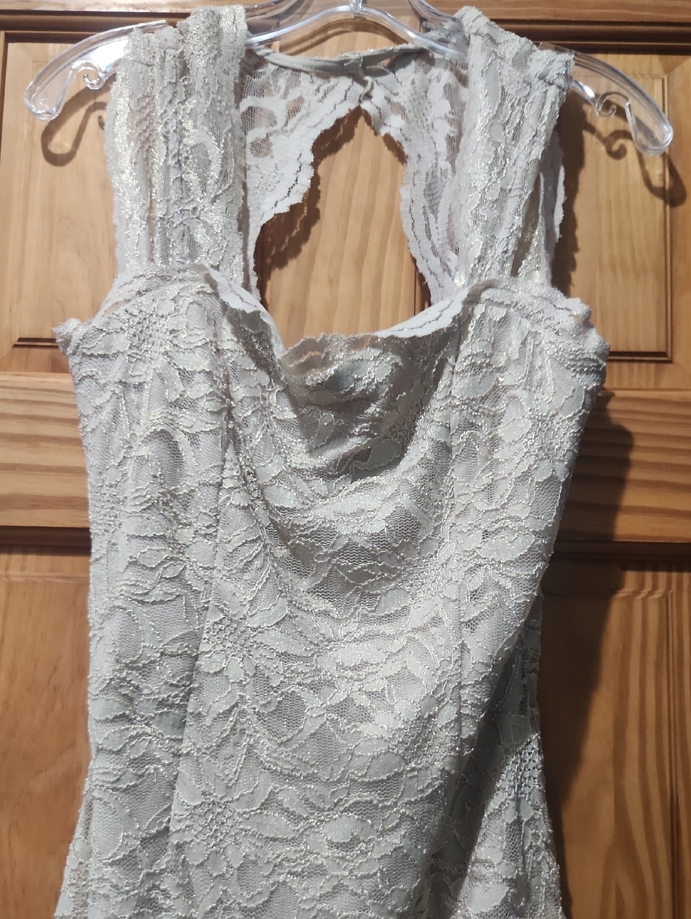 Frank Lyman Design Lace Sleeveless Dress in Ivory with Gold Accents